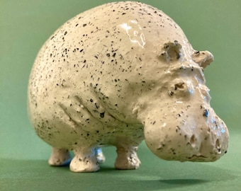 Handmade Ceramic Hippo Sculpture - Ceramic Figurine - Ceramic Hippo Statue - Handmade Ceramic Hippo