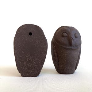 Handmade Stoneware Owl Wall Decor: Rustic Ceramic Sculpture