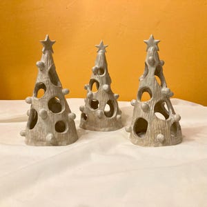 Handmade Ceramic Christmas Tree Tealight Holder - Glossy Glaze