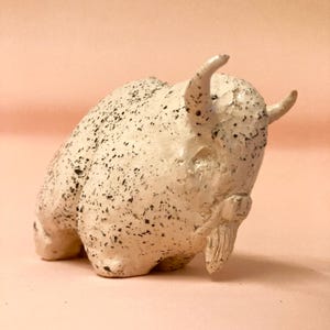 Handmade Ceramic Bison Sculpture - Ceramic Figurine - Ceramic Bison Statue - Handmade Ceramic Bison - Handmade Ceramic Bison Figurines