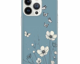 Floral Phone Case Spring Cover for iPhone 15Pro, 14, 13, 12, 11, Google Pixel 8, 7A, 6A, Samsung Galaxy S24Ultra, S23fe, S22, A54, A34