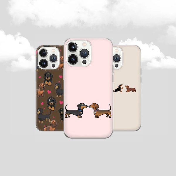 Daschund Phone Case Wiener dog Cover for iPhone 15 14 13 12, Samsung S23 S22 A74 A54 A14, Pixel 8 Pro 7A