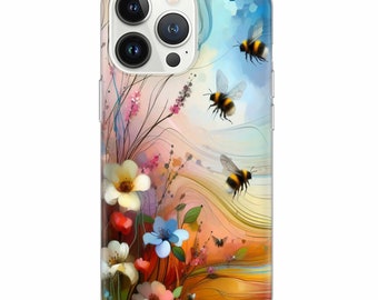 Spring bumblebee Phone Case Paper art Cover for iPhone 15Pro, 14, 13, 12, 11, Google Pixel 8, 7A, 6A, Samsung Galaxy S24Ultra, S23fe, S22