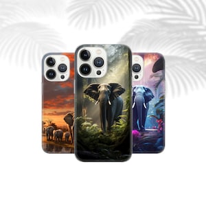 White elephant Phone Case Elephant art Cover for iPhone 15 14 13 12, Samsung S23 S22 A74 A54 A14, Pixel 8 Pro 7A