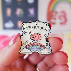 HyperFocus Enamel Pin, Neurodivergent Badge, ADHD Pin