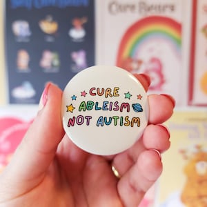 Cure Ableism, Not Autism Enamel Pin, Neurodivergent Badge, Autism Pin