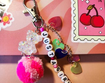 Nur ein Mädchen-Schlüsselring, rosa Schlüsselbund, Kawaii-Schlüsselbund, buchstäblich nur ein Mädchen