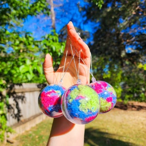 Neon Baubles, Set of 2 or 4 Waste Free Baubles, Christmas Tree Ornaments, Christmas Decorations, Funky Retro Tree Accessories