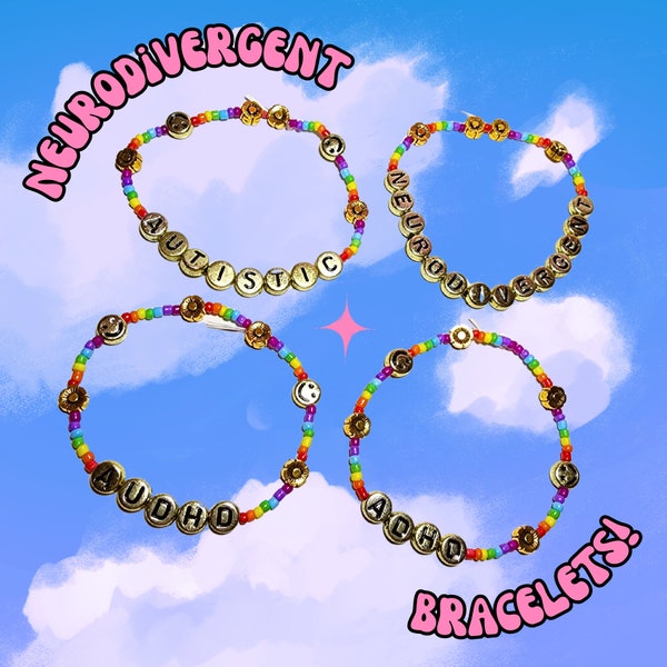 Neurodivergent Bracelet for Autism & ADHD Awareness, AuDHD Awareness Jewellery - Neurodiversity Bracelet