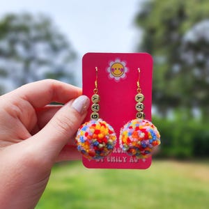 GAY Pom Pom Earrings, Gay, Bi, Lesbian, Queer Earrings, Colourful
