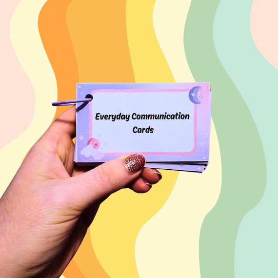 PHYSICAL COPY Star and Moon Everyday Communication Cards, Ready to Ship / Non Verbal Autism / Non Speaking Support Cards