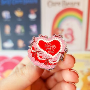 Literally Just a Girl Enamel Pin, Girly Pin, Bow Pin
