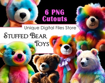 Plush Bear Toy PNG Clipart: Commercial Use, POD (Instant Download)