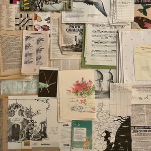 Genuine Vintage Ephemera: 50+ Vintage Antique Old World items Hand Curated Bundle