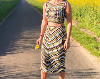 スカート Olive Crochet Skirt leinwande Olive Crochet Skirt leinwande