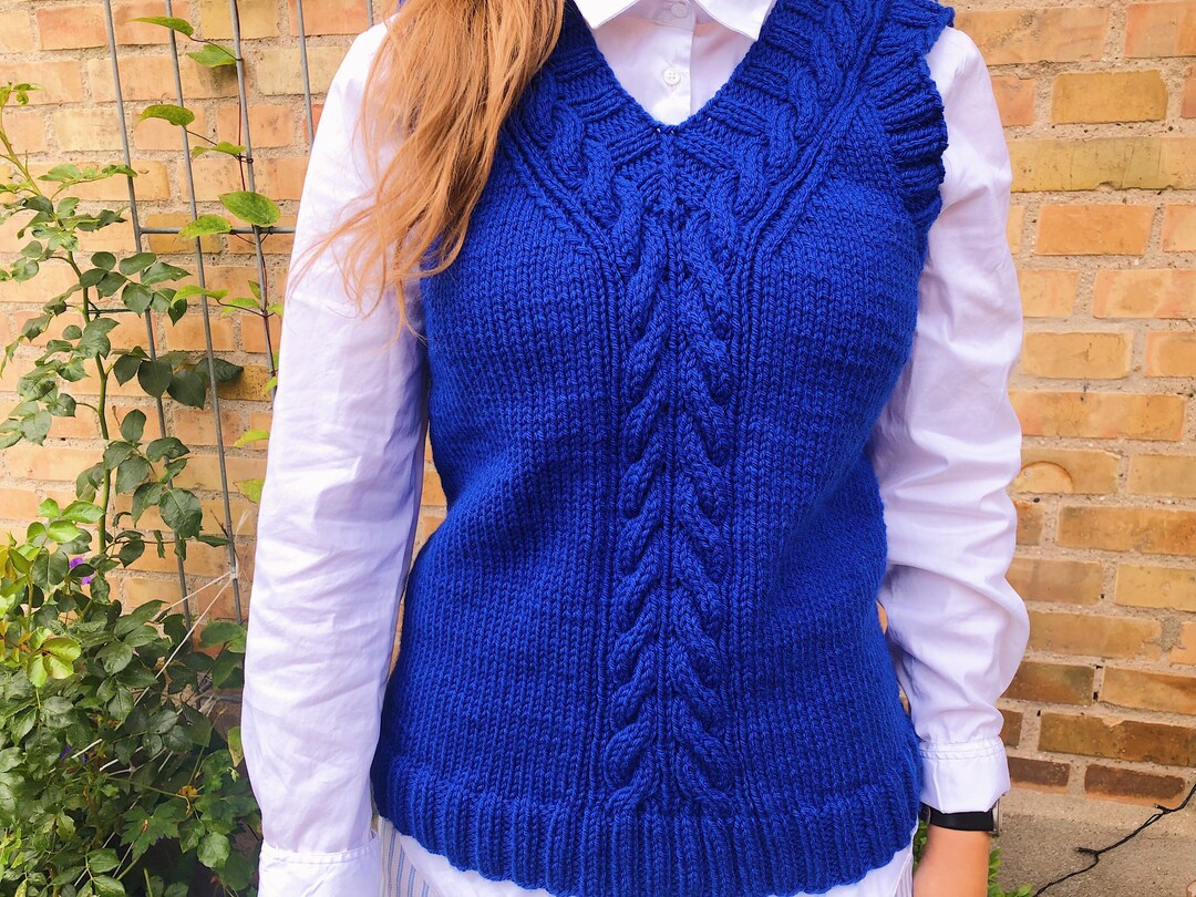 Knitted Vest Pattern, Knit Vest Pattern, Knit Sweater Vest Pattern
