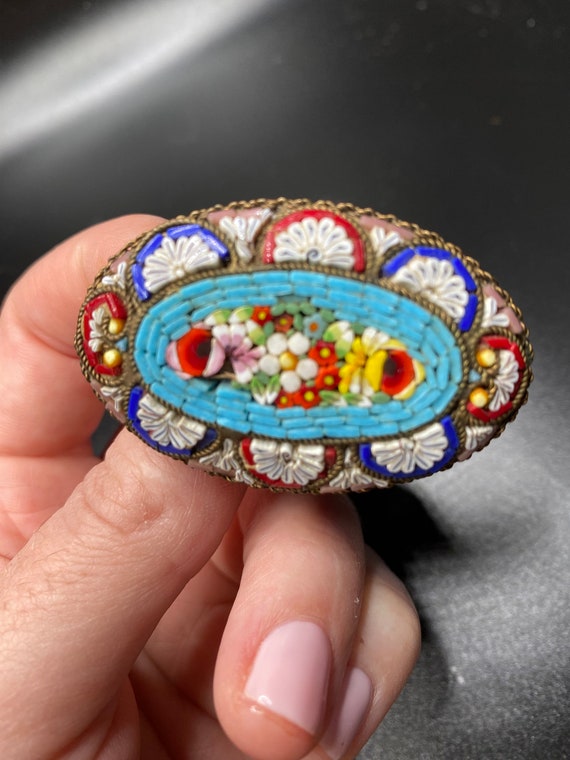 Italian Micro Mosaic Brooch - image 3
