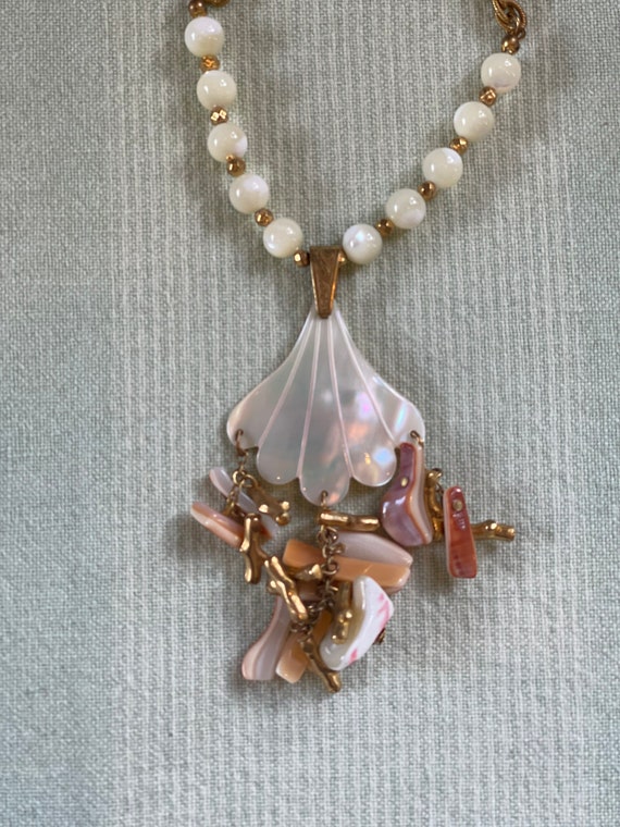 Signed Miriam Haskell Mother Of Pearl Necklace - image 6