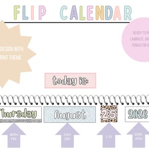 Calendario desplegable con temática de estampado animal colorido