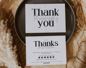 Thank you card template - Photographer business thank you - photography thank you cards - thank you notes - note cards - Marie Louise