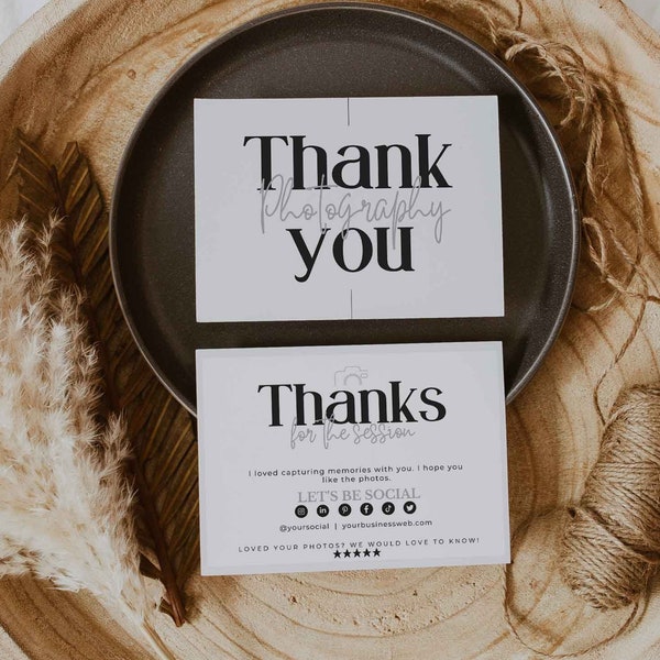 Thank you card template - Photographer business thank you - photography thank you cards - thank you notes - note cards - Marie Louise