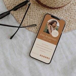 デジタル名刺テンプレート - ボヘミアン名刺 - Canva 名刺 - 名刺デザイン - 紹介カード - Moonchild
