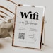 Wifi Sign Wifi QR Code Sign Retro Wifi Password Sign Editable Wifi Password Sign Template ...