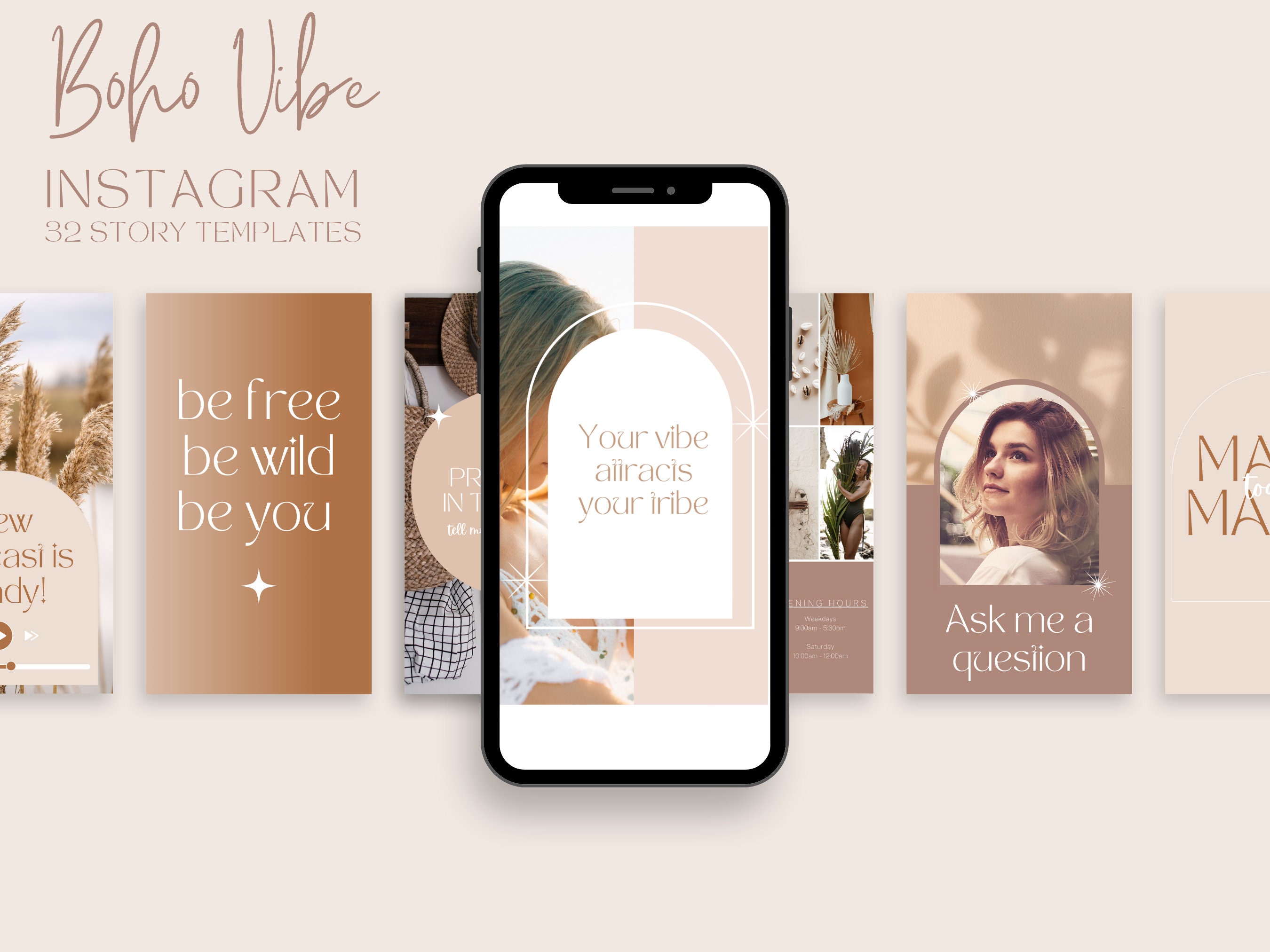 Boho Instagram Templates for Canva, Instagram Story Template, Ecommerce ...