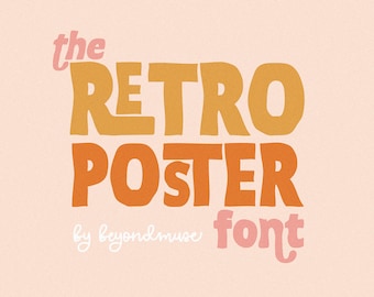 The Retro Poster is a rough imperfect - Groovy Font - bold Font - Procreate Fonts - distressed - handdrawn font - Swash Font - Hippie Font