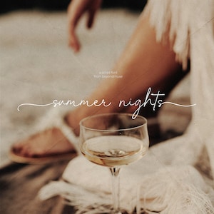 Fuente de escritura Summer Nights - Fuente manuscrita - Fuente de firma - Escritura a mano - Fuentes Procreate - Fuente cursiva - Caligrafía - Fuente para bodas