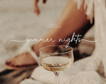 Summer Nights script font - Handwritten Font - signature font - handwriting - Procreate Fonts - Cursive Font - Calligraphy - Wedding font