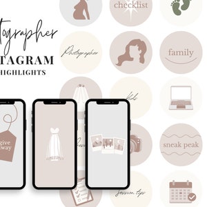Photographer Instagram highlight Covers - Photography instagram icons - canva template photographers - wedding photography instagram - Marie