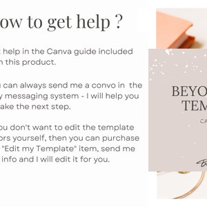 May include: A Canva guide template with the text "BEYOND MUSE TEMPLATE CANVA GUIDE" and a light brown background with white dots. The text "Beyond Muse" is written in cursive.