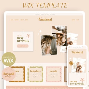 Wix Website Template - Wix Template - Delicate & Natural - Ecommerce - Blog - Wix Shop - Wix Themes - Boho Website - Whimsical design - DE1