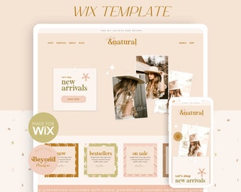 Modelo de site Wix - Modelo Wix - Delicado e natural - Comércio eletrônico - Blog - Loja Wix - Temas Wix - Site Boho - Design caprichoso - DE1