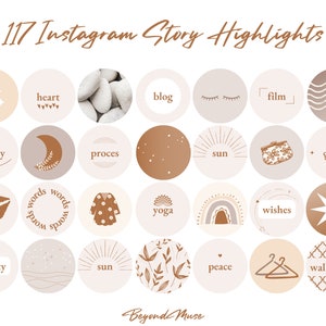 Boho Instagram Highlight Covers | Aesthetic Social Media Icons | Neutral highlight covers | Bohemian Instagram, earthy colors, Seashell