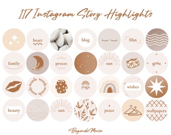 Boho Instagram Highlight Cover | Ästhetische Social-Media-Symbole | Neutrale Highlight-Cover | Boho Instagram, erdige Farben, Muschel
