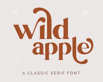 Wild Apple Serif Font - Retro Font - Groovy Font - Modern Font - Cricut Fonts - Procreate Fonts - Logo Font - Handwritten Font - Swash Font