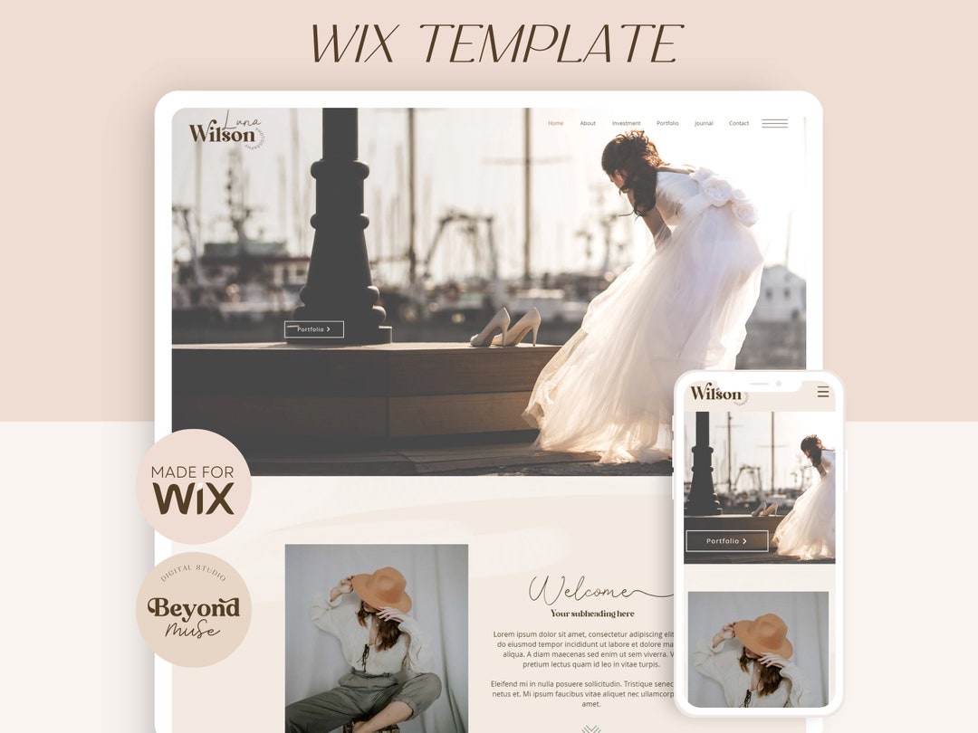 Wix Website Template Photographer - Boho Wix Wedding Photography - Wix ...
