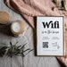 Wifi Sign - Wifi QR Code Sign - Retro Wifi Password Sign - Editable Wifi Password Sign Template ...