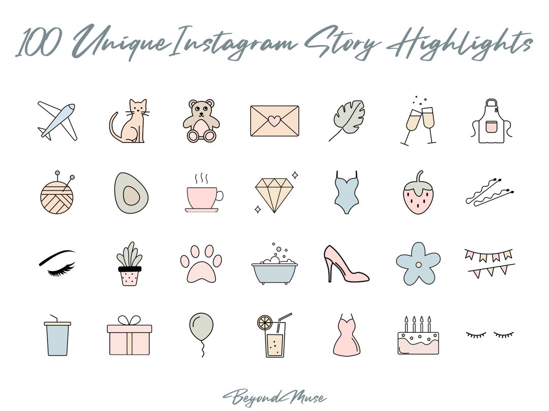 Pastel Instagram Highlight Covers Cute Aesthetic Lineart Etsy