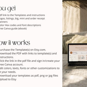 K&ouml;nnte beinhalten: Ein Laptop-Computer, auf dem eine Website mit dem Text "Moon and stars" und einer Beschreibung der Website angezeigt wird. Der Laptop steht auf einem Bett mit einer gr&uuml;n-braunen Decke und einem braunen Kopfteil.