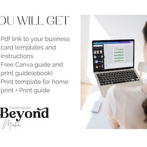 Modern Business Card Template, Printable Boho Business Card, Retro Business Branding, Classic Business Card Design, Photographer, Luna image 5