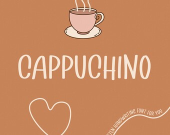 Carattere di scrittura a mano Cappuccino - Carattere con calligrafia a mano - Carattere pennello - Carattere cricut - Font procreate - Font planner - Goodnotes - Penna pennello - Dolce
