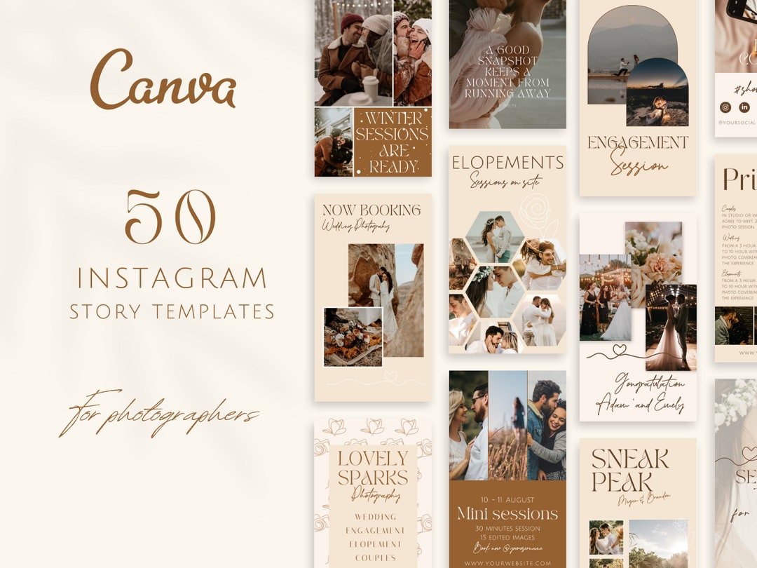 Boho Instagram Templates for Canva - Photographer Instagram Story ...