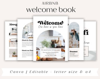 Airbnb welcome book retro - boho airbnb guest book - Beach house - Airbnb host - VRBO host - WIFI sign - House Rules - Wildflower Airbnb
