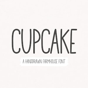 Cupcake Font - Handdrawn Farmhouse Font, Handwritten Font, Cricut Fonts, Fonts for Crafters, Procreate Fonts, Fonts for Cricut, Country Font