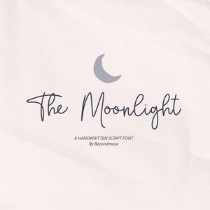 Fuente de escritura Moonlight - Fuente manuscrita - Fuente de firma - Escritura a mano - Fuentes Cricut - Fuentes Procreate - Fuente cursiva - Caligrafía
