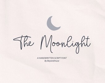 The Moonlight script font - Handwritten Font - signature font - handwriting - Cricut Fonts - Procreate Fonts - Cursive Font - Calligraphy
