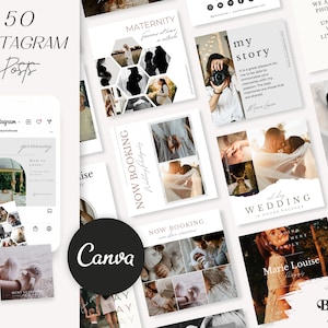 Photographer instagram template - Photographer instagram posts - Photography instagram template - Social Media - Canva Template - Marie